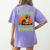 Boston Terrier Halloween Zombie American Gentleman Dog Lover Women's Comfort Colors T-Shirt Back Print Violet