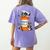 Boston Terrier Happy Pills T-Shirt Women's Comfort Colors T-Shirt Back Print Violet