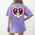 Boston Terrier Heart Cute Puppy Lover Or Dog Owner Women's Comfort Colors T-Shirt Back Print Violet