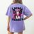 Boston Terrier Heart Glasses Girls Bostie Valentines Day Women's Comfort Colors T-Shirt Back Print Violet