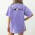 Boston Terrier Heartbeat Heart Line Women's Comfort Colors T-Shirt Back Print Violet