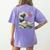 Boston Terrier Japanese Kanagawa Wave Surf Dog Women's Comfort Colors T-Shirt Back Print Violet