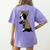 Boston Terrier Lover I Love Mom Tattoo Leopard Women's Comfort Colors T-Shirt Back Print Violet