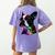 Boston Terrier Lovers Colorful Pop Art Boston Terrier Women's Comfort Colors T-Shirt Back Print Violet