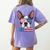 Boston Terrier Merica 4th Of July T Shirt Men Boys Dog Puppy Women's Comfort Colors T-Shirt Back Print Violet