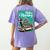 Boston Terrier Merry Christmas Tree Truck Dog X-Mas Women's Comfort Colors T-Shirt Back Print Violet
