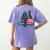 Boston Terrier Merry Christmas Tree Truck Santa Dog X-Mas Women's Comfort Colors T-Shirt Back Print Violet
