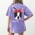Boston Terrier Mom Bostie Women Girls Women's Comfort Colors T-Shirt Back Print Violet