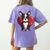 Boston Terrier Mom Dad Bostie Dog Lover Valentines Day Women's Comfort Colors T-Shirt Back Print Violet