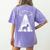 Boston Terrier Mom Dad Dog Alien UFO For Men Women Women's Comfort Colors T-Shirt Back Print Violet