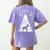 Boston Terrier Mom Dad Dog Alien UFO Women's Comfort Colors T-Shirt Back Print Violet