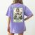The Boston Terrier Mom Skeleton Spooky Season Halloween Women's Comfort Colors T-Shirt Back Print Violet