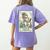 Boston Terrier Mom Skeleton Tarot Card Witch Vibes Dog Mom Women's Comfort Colors T-Shirt Back Print Violet