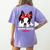 Boston Terrier Mum Dog Woman Idea Women's Comfort Colors T-Shirt Back Print Violet