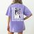 Boston Terrier Papa Cool Dog Lover USA American Flag Men Women Women's Comfort Colors T-Shirt Back Print Violet