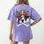 Boston Terrier Pirate T Shirt Jolly Roger Crossbones Skull Women's Comfort Colors T-Shirt Back Print Violet