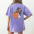 Boston Terrier Pumpkin Jack O Lantern Halloween Women's Comfort Colors T-Shirt Back Print Violet
