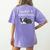 Boston Terrier Puppy Sweet Dreams Pajama For Bedtime Women's Comfort Colors T-Shirt Back Print Violet
