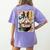 Boston Terrier Ramen Noodles Japanese Art Retro Ocean Waves Women's Comfort Colors T-Shirt Back Print Violet