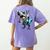 Boston Terrier Riding T-Rex Dinosaur Dog Lover Women's Comfort Colors T-Shirt Back Print Violet