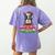 Boston Terrier Santa Claus Christmas Dog Women's Comfort Colors T-Shirt Back Print Violet