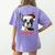 Boston Terrier Santa Claus Hat Merry Christmas Dog X-Mas Women's Comfort Colors T-Shirt Back Print Violet