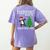 Boston Terrier Santa Hat Dabbing Around The Christmas Tree Women's Comfort Colors T-Shirt Back Print Violet