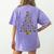 Boston Terrier Santa Hat Xmas Light Men Women Christmas Tree Women's Comfort Colors T-Shirt Back Print Violet