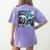Boston Terrier Santa Starry Night Van Gogh Christmas Dog Men Women Kids Women's Comfort Colors T-Shirt Back Print Violet
