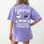 Boston Terrier Shirt Coffee And Boston Terrier Cute Dog For Men Women Girls Kids Women's Comfort Colors T-Shirt Back Print Violet