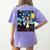 Boston Terrier Starry Night Van Gogh Art Women's Comfort Colors T-Shirt Back Print Violet
