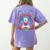 Boston Terrier Sugar Skull Dog Day Of The Dead Women's Comfort Colors T-Shirt Back Print Violet