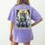 Boston Terrier Tarot Card Dog Women's Comfort Colors T-Shirt Back Print Violet