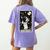 Boston Terrier Tarot Card Star With The Moon Men Women Kids Women's Comfort Colors T-Shirt Back Print Violet