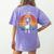 Boston Terrier UFO Alien Boston Terrier Dog Mom Dad Women's Comfort Colors T-Shirt Back Print Violet