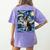 Boston Terrier Van Gogh Starry Night Women's Comfort Colors T-Shirt Back Print Violet