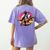 Boston Terrier Wearing A Cowboy Hat On T-Rex Women's Comfort Colors T-Shirt Back Print Violet