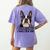 Boston Terrier Will Find And Lick You Bostie Mom Women's Comfort Colors T-Shirt Back Print Violet