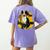 Boston Terrier s Mid-Century Modern Art s Street Grunge Women's Comfort Colors T-Shirt Back Print Violet