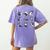 Boston Terriers Yoga Women's Comfort Colors T-Shirt Back Print Violet