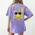 Bruh It's Fri-Yay Friday Weekend Smile Face Teacher Student Women's Comfort Colors T-Shirt Back Print Violet