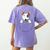 Bull Terrier Pocket Bull Terrier Peeking Out Pocket Women's Comfort Colors T-Shirt Back Print Violet