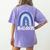 Bulldogs School Mascot Rainbow Teacher Lover Women's Comfort Colors T-Shirt Back Print Violet Bulldogs School Mascot Rainbow Teacher Lover Women's Comfort Colors T-Shirt Back Print Violet