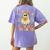 You Can't Scare Me I Teach 6th Grade Halloween Teacher Ghost Women's Comfort Colors T-Shirt Back Print Violet