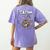 Catom Science Teacher Chemistry Lover Physics School Cat Women's Comfort Colors T-Shirt Back Print Violet