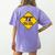 Caution Sign Boston Terrier Dog Bostie Puppy Women's Comfort Colors T-Shirt Back Print Violet