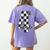 Checkered Fourth Grade Back To School Teachers Students Women's Comfort Colors T-Shirt Back Print Violet Checkered Fourth Grade Back To School Teachers Students Women's Comfort Colors T-Shirt Back Print Violet