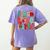 Christmas Coquette Bow Teacher Teach Love Inspire Women's Comfort Colors T-Shirt Back Print Violet