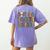 Coffee Teach Repeat Leopard Print Back To School Teachers Women's Comfort Colors T-Shirt Back Print Violet