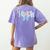 Coquette Bow Teach Teacher Happy First Day Back To School Women's Comfort Colors T-Shirt Back Print Violet